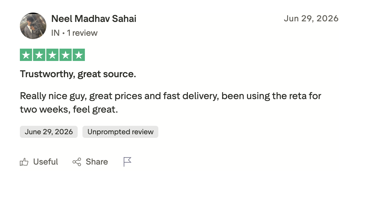 Customer review on Trustpilot